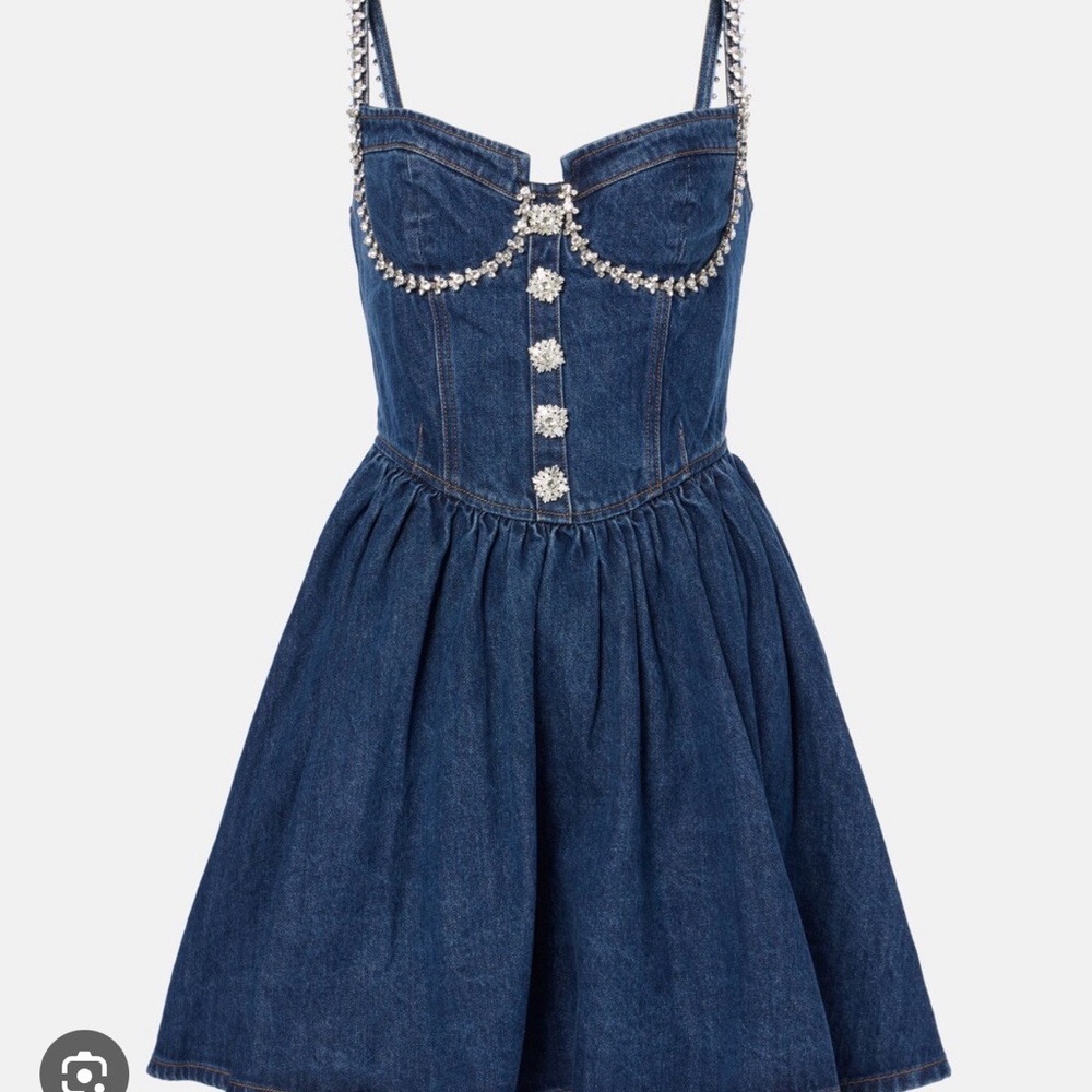 Self-Portrait Blue Denim Mini Dress - Picture 1 of 5